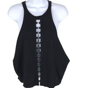 Brooklyn Karma Cut off Halter Cropped Tank with Metal Accents SIze Small